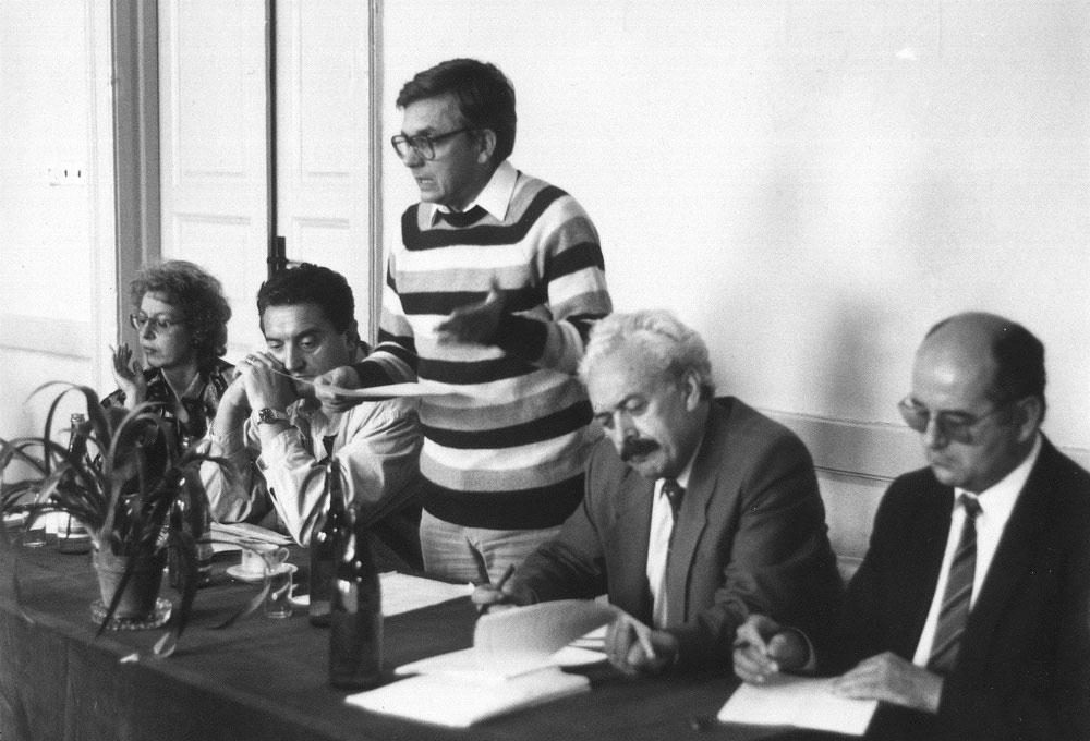 Együttélés kampány 1990 - Duray Miklós - Bauer Edit - Harna István - Szabó Rezső - Popély Gyula (Fotó: duray.sk) 